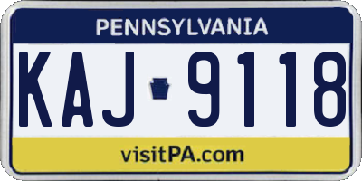 PA license plate KAJ9118