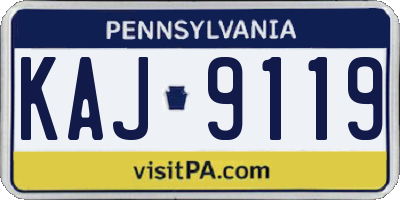 PA license plate KAJ9119
