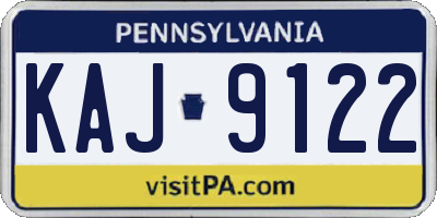 PA license plate KAJ9122