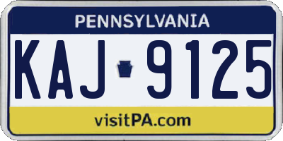 PA license plate KAJ9125