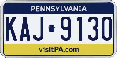 PA license plate KAJ9130