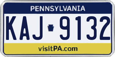 PA license plate KAJ9132