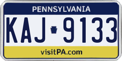 PA license plate KAJ9133
