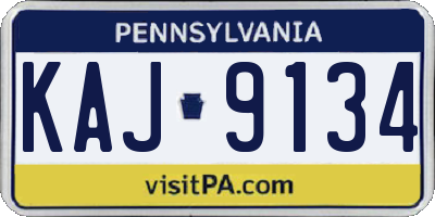 PA license plate KAJ9134