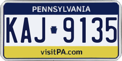 PA license plate KAJ9135
