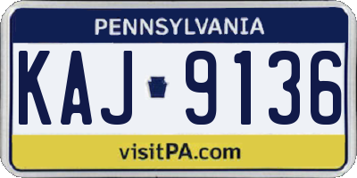 PA license plate KAJ9136