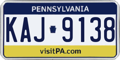 PA license plate KAJ9138