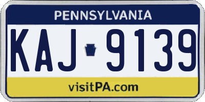 PA license plate KAJ9139