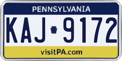 PA license plate KAJ9172