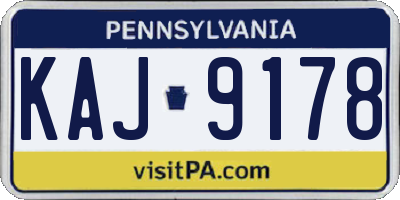 PA license plate KAJ9178