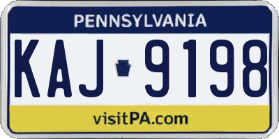 PA license plate KAJ9198