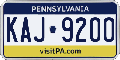 PA license plate KAJ9200