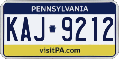 PA license plate KAJ9212