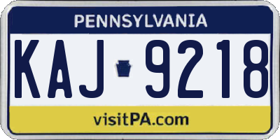 PA license plate KAJ9218