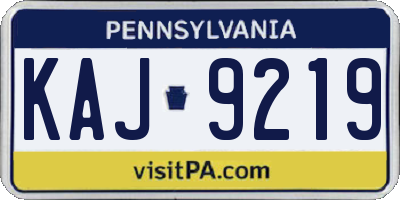 PA license plate KAJ9219