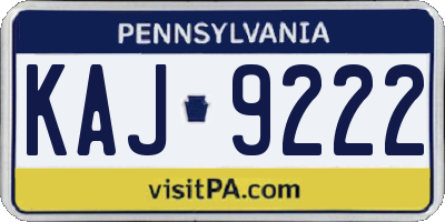 PA license plate KAJ9222