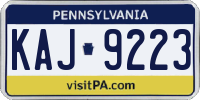 PA license plate KAJ9223