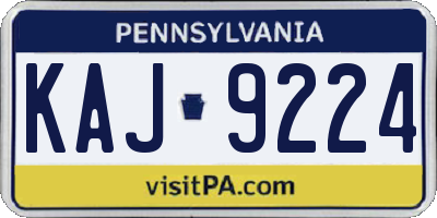 PA license plate KAJ9224