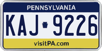 PA license plate KAJ9226