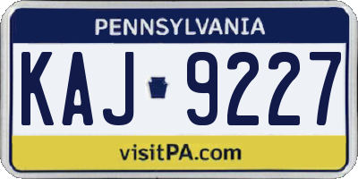 PA license plate KAJ9227