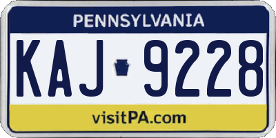 PA license plate KAJ9228