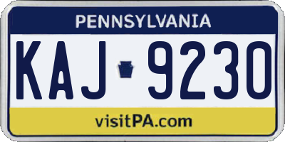 PA license plate KAJ9230