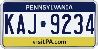 PA license plate KAJ9234