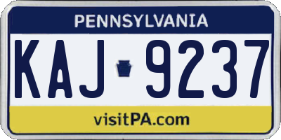 PA license plate KAJ9237