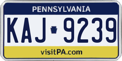 PA license plate KAJ9239