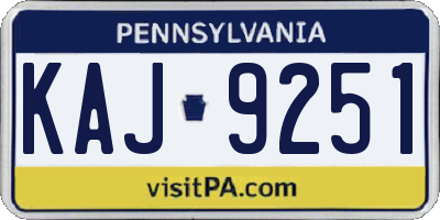 PA license plate KAJ9251