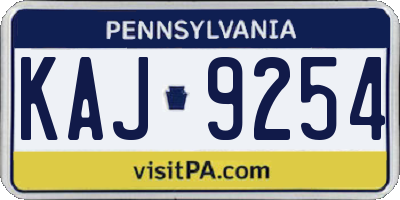 PA license plate KAJ9254