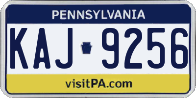 PA license plate KAJ9256