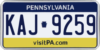 PA license plate KAJ9259