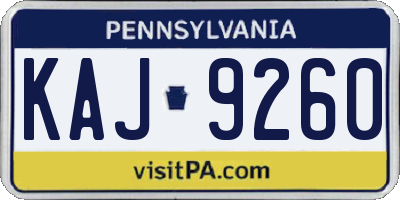 PA license plate KAJ9260