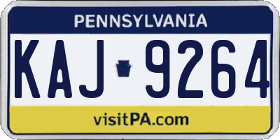 PA license plate KAJ9264