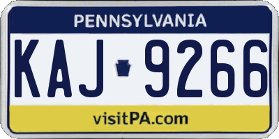 PA license plate KAJ9266
