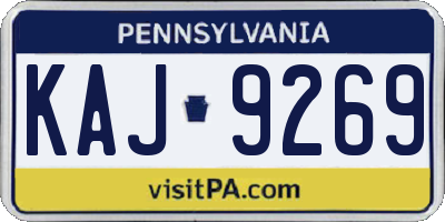 PA license plate KAJ9269