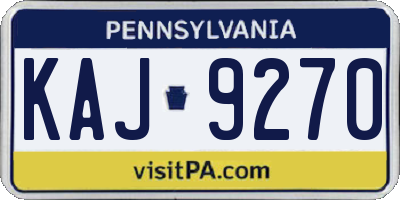 PA license plate KAJ9270