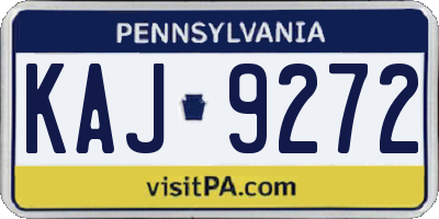 PA license plate KAJ9272