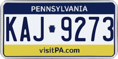 PA license plate KAJ9273