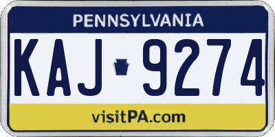 PA license plate KAJ9274