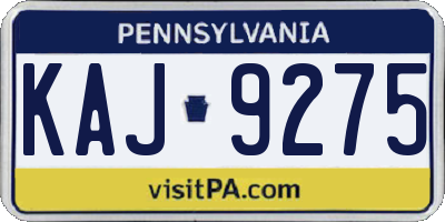 PA license plate KAJ9275