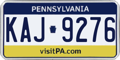 PA license plate KAJ9276