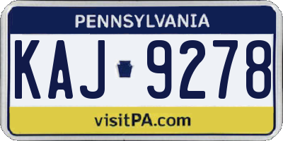 PA license plate KAJ9278