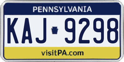 PA license plate KAJ9298