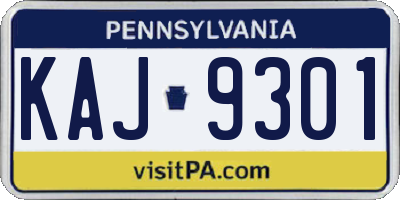 PA license plate KAJ9301