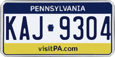 PA license plate KAJ9304