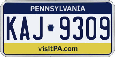 PA license plate KAJ9309