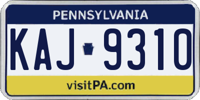 PA license plate KAJ9310