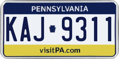 PA license plate KAJ9311
